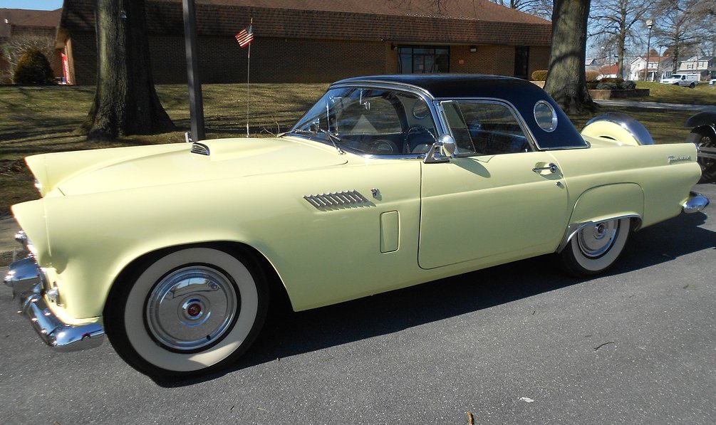 Light yellow colored 1956 Ford Thunderbird